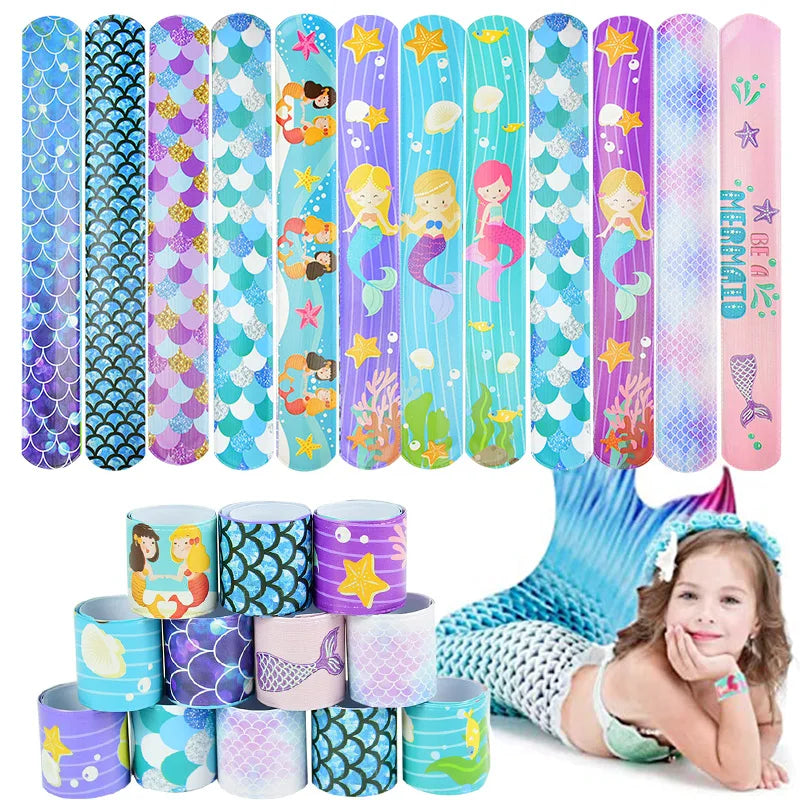 Lot de 10 jouets en forme de cercle avec battements de sirène pour décoration de fête sur le thème de la petite sirène, cadeau de fête d'anniversaire pour fille, sous la mer, baby shower