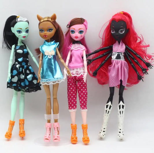 1pcs High Quality Fasion Monster Dolls Draculaura/Clawdeen Wolf/ Frankie Stein / Black WYDOWNA Spider Moveable Body Girls Toys