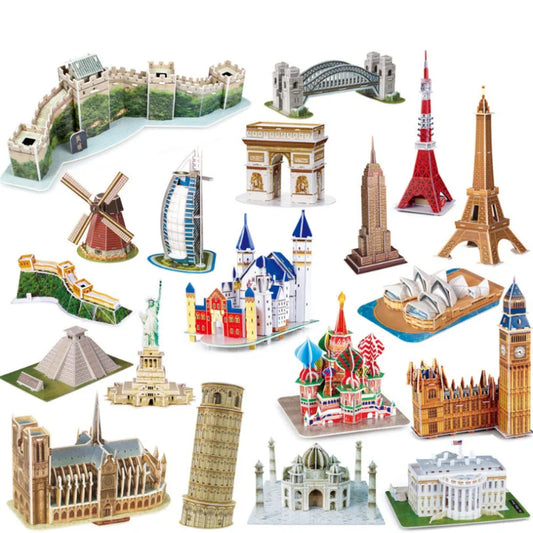 3D Three-dimensional Puzzle World Famous Architectural Puzzle Big Ben White House Children's Toy Classroom Hand Gift