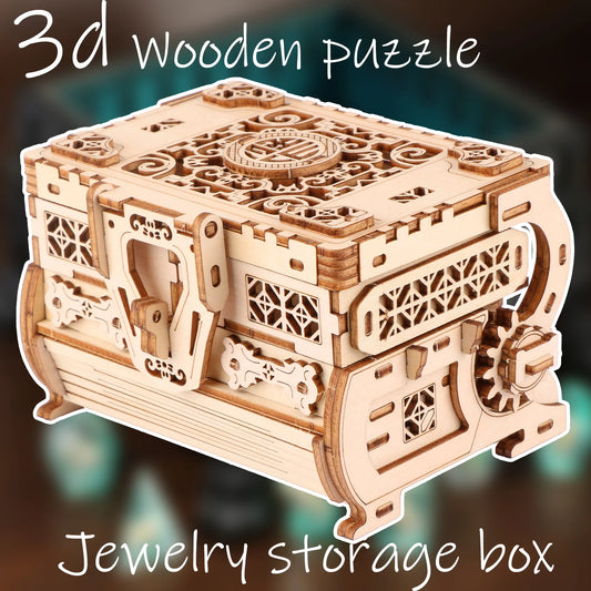 3D Puzzle Games Adults Block Wooden Jewelry Storage Box Toys Table Game Wooden Jigsaw Puzzles Toy Boys And Girls Festival Gifts