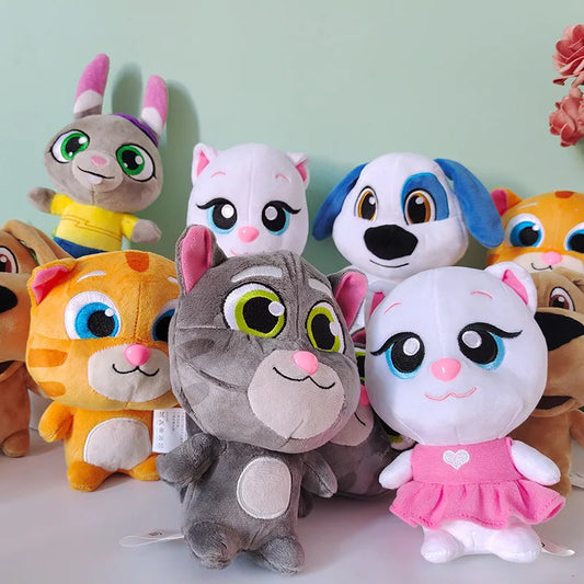 1PC 15cm Talking Tom And Friends Plush Toys Doll Kawaii Angela Hank Ginger Ben Claw Machine Dolls Can't Talk Version