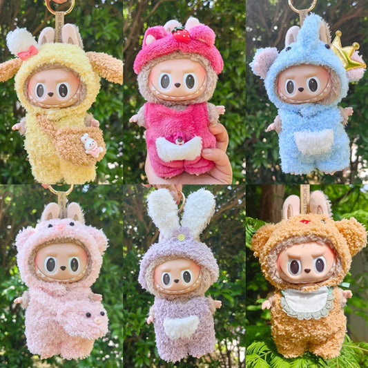 17cm Cute Mini Plush Doll'S Clothes Outfit Accessories For Korea Kpop Exo Labubu Idol Dolls Bear Jumpsuit Clothing DIY Kids Gift