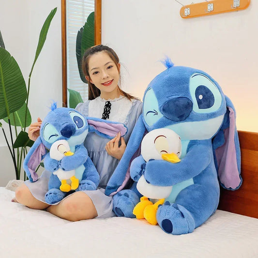 30/45/60cm Kawaii Disney Big Size Plush Dolls Stitch Lilo Doll Cute Duck Stitch Plush Toys Stuffed Doll Children's Birthday Gift