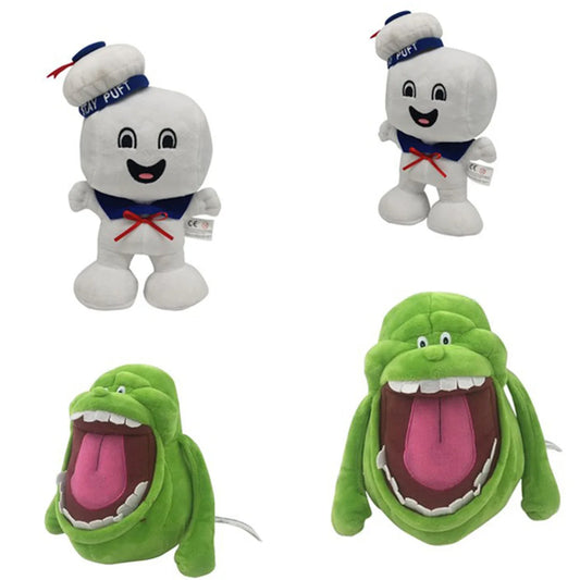 20cm Marshmallow Man and Slimer Stuffed Vintage Ghostbusters 3 Stay Puft Plush Bank Sailor Stuffed Plush Toy Doll Christmas Gift