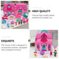 1 Set of Portable House Two-storey Villa Mold Toy Family Role Play Game Toy Dollhouses for Children Birthday Gift