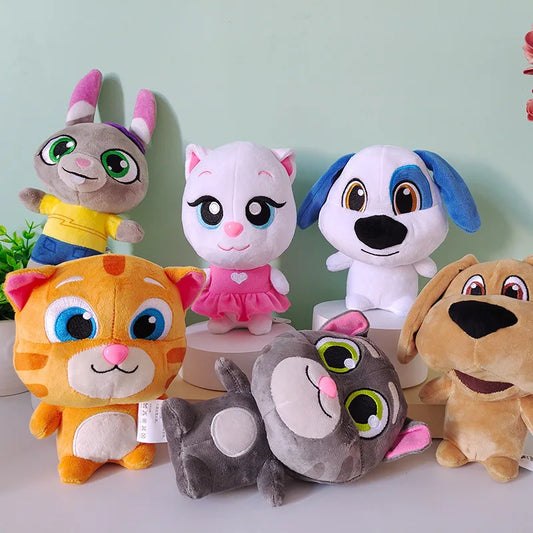 1PC 15cm Talking Tom And Friends Plush Toys Doll Kawaii Angela Hank Ginger Ben Claw Machine Dolls Can't Talk Version